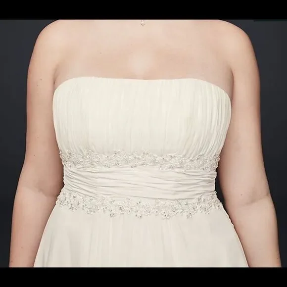 David’s Bridal Chiffon Beaded Empire Plus Size
Wedding Dress White size: 16W - Picture 5 of 14